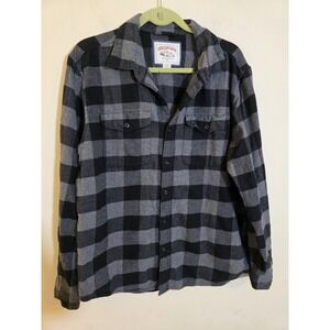 American Eagle Men's Size Large Black/Grey Flannel Long Sleeve Shirt